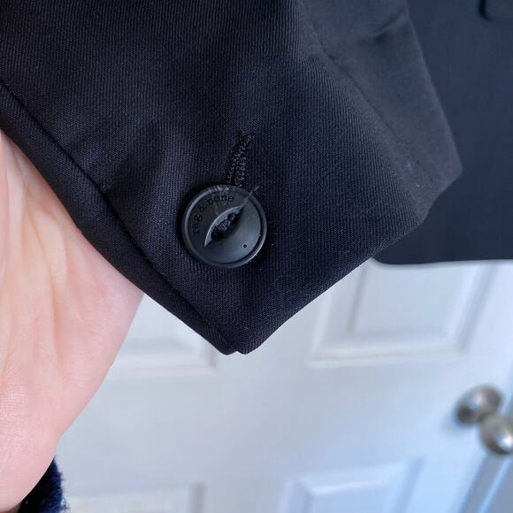 RAG & BONE Wool Cupro Blazer Size 2 Black Minimalist Workwear Suit Jacket - Picture 5 of 7